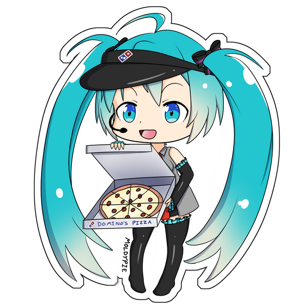 Dominos Miku Vinyl Sticker